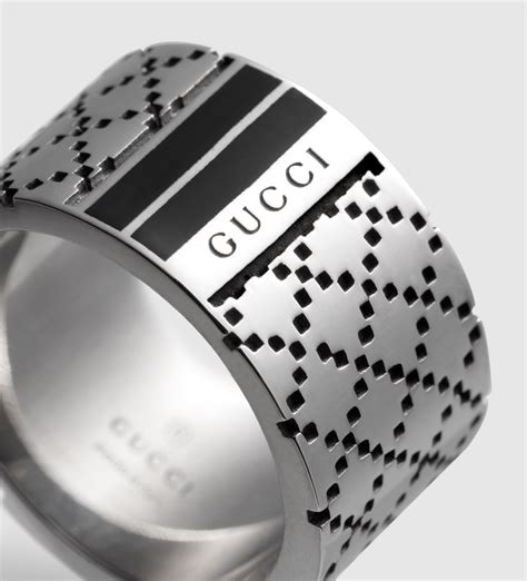 silver gucci rings for men|pre own gucci men ring.